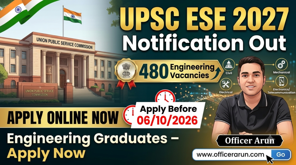 UPSC Engineering Services ESE Pre Recruitment 2027 : Apply Now