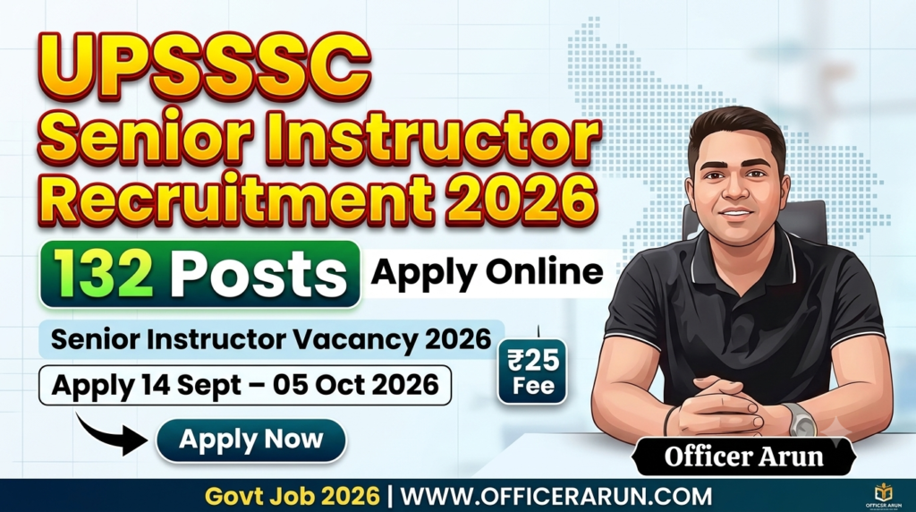 UPSSSC Senior Instructor Recruitment 2026 – Apply Online for 132 Posts